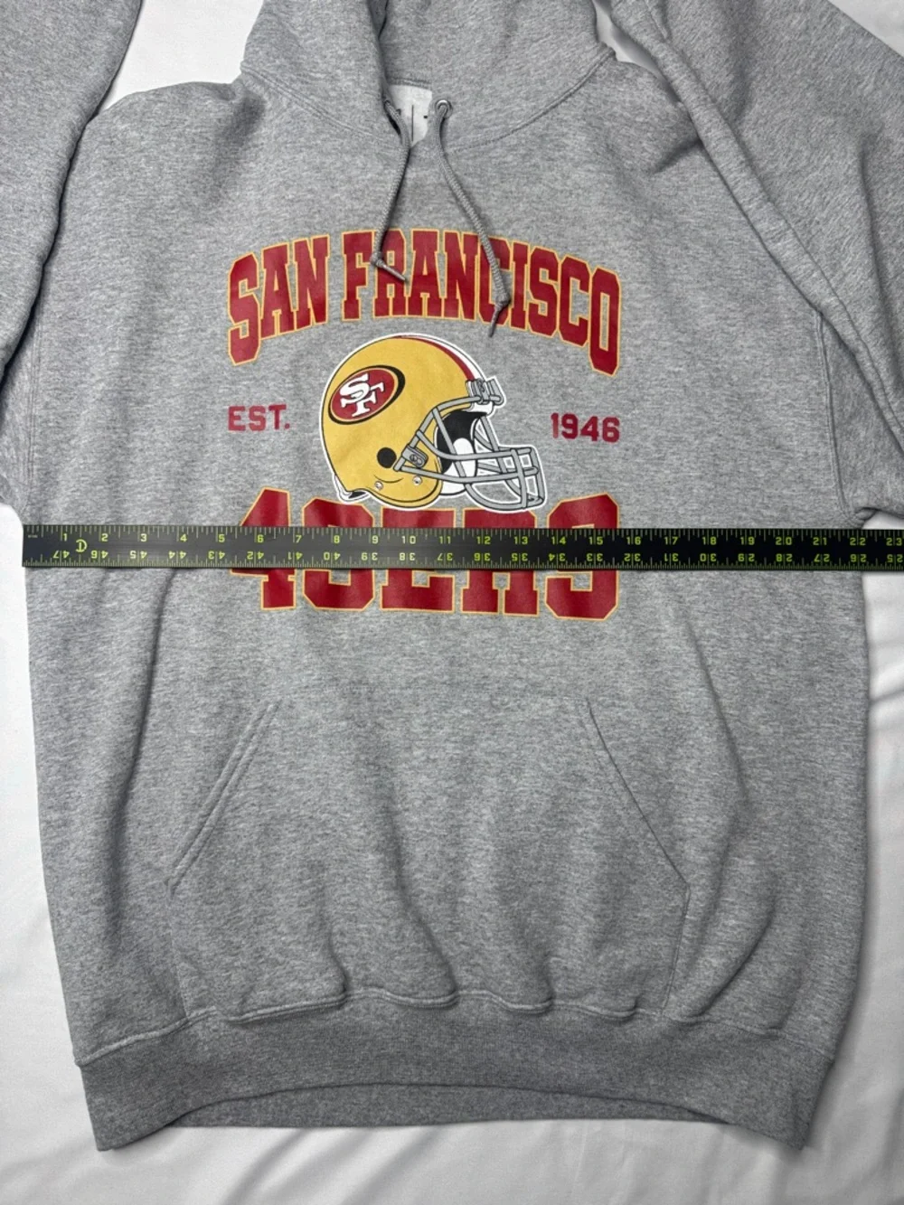 San Francisco 49ers NFL Team Apparel Pullover Hoodie Gray Est 1946 Large - Picture 3 of 5